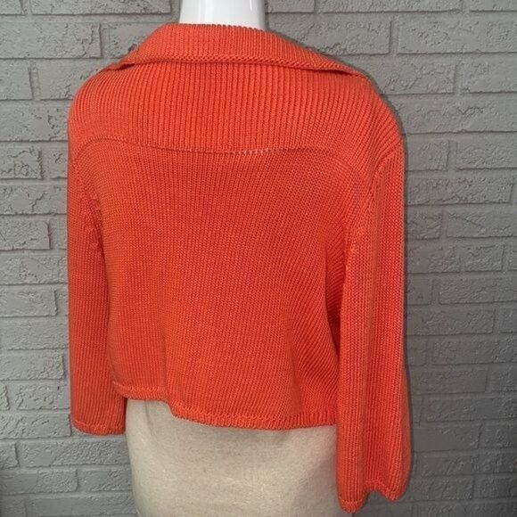Belford Orange Knit Open Front Cropped Cardigan Size M - Picture 5 of 6